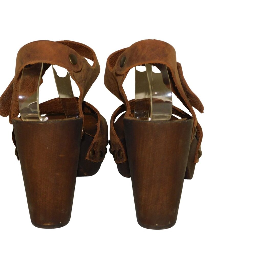 Mila Paoli Made In Italy Leather Heel Sandals Size 39 US Size 8 - Picture 7 of 12